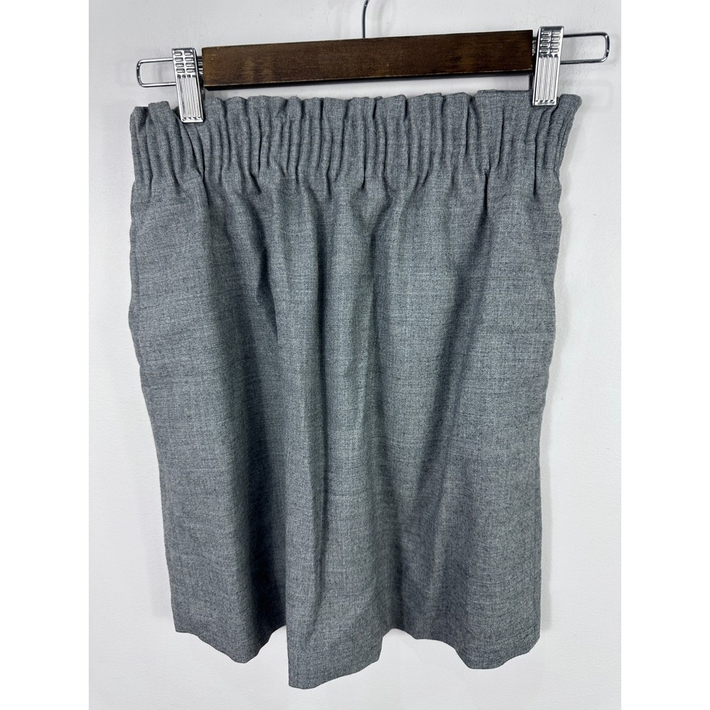 J.Crew Mini Skirt Womens 0 Gray Wool Blend Elastic Waist Pockets Professional